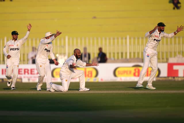 Sajid’s assault paused when a mis-hit ramp left him with a bloodied nose but there was time for one more six before England stemmed their own bleeding.
