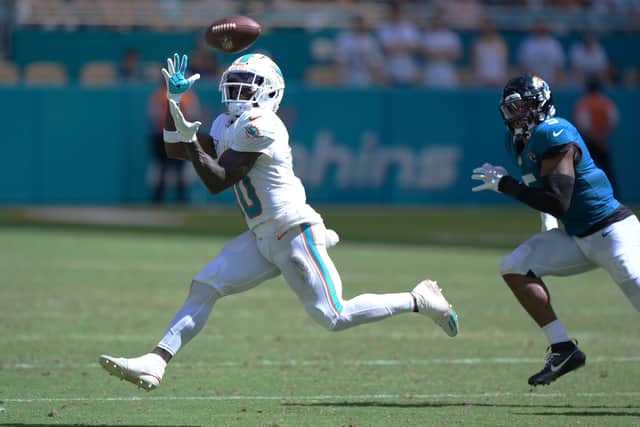 Hill then took centre stage. Miami quarterback Tua Tagovailoa found his wide receiver and he charged away for an 80-yard touchdown to cap off a fine performance, catching for 130 yards.
