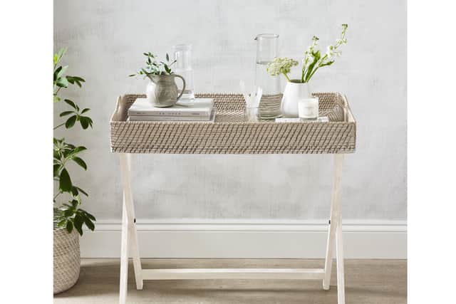 2. Whitewashed Rattan Butler’s Tray in Natural, £195, The White Company