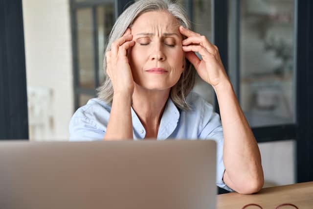 “The main symptoms are brain fog, memory problems, fatigue, low mood, anxiety, poor concentration, headaches, palpitations, fatigue, muscle and joint pains and also urinary symptoms.”