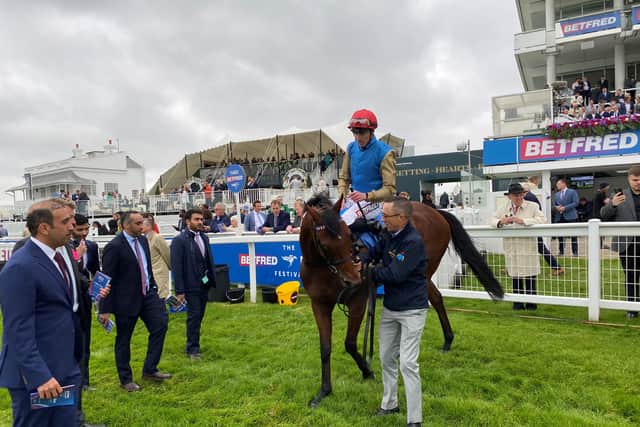 “He has settled into his new routine really well and has a great temperament. He’s a big, imposing colt and it’s not just about this year with him.