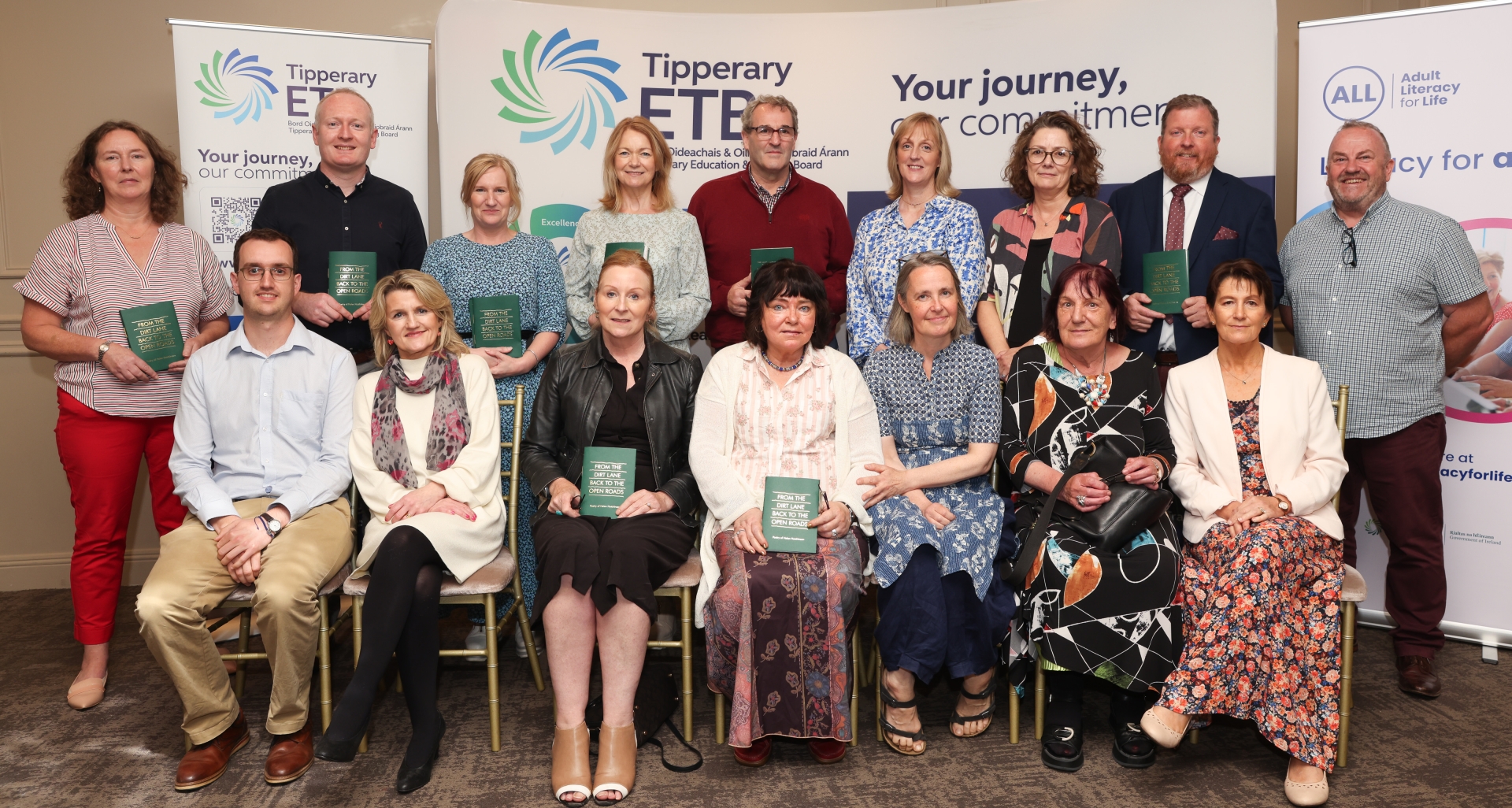 Helen Hutchinson pictured with some of the people involved in publishing her poetry collection