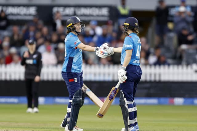 Bell wrapped up her five-wicket haul as slower balls deceived Isabella Gaze and Lauren Down, both spooning up comfortable catches to Sciver-Brunt on the offside.