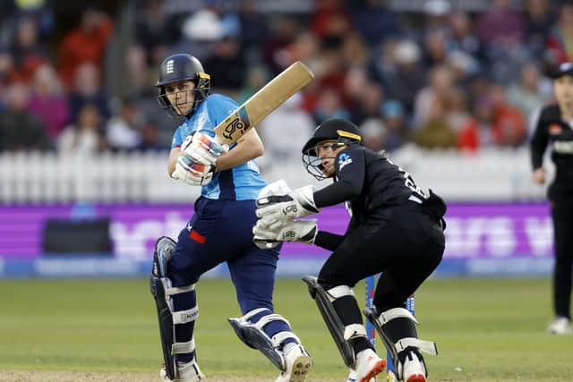 But Nat Sciver-Brunt shone with an unbeaten 76 from 84 balls and support from Amy Jones (50) and Alice Capsey (35 not out) guided England home by five wickets with 20 balls to spare.