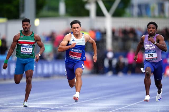 With a fastest time of 9.95 seconds under his belt this year, the US collegiate champion’s latest victory, in a time of 10.18 in cold and wet conditions, secured him a spot on Team GB for this summer’s Olympics.