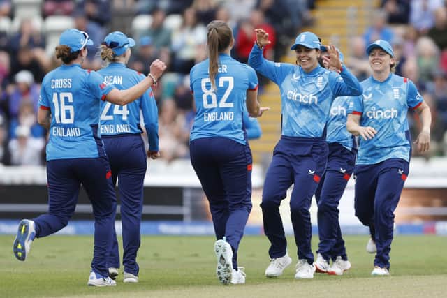 England captain Heather Knight said: “She’s great to chuck the ball to. She was a bit annoyed when I took her off after the first spell actually.