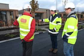 OPW Minister Patrick O'Donovan visited the Rathdowney site in November as it neared completion.