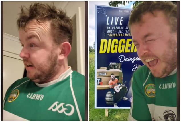 WATCH: Offaly Digger Dad 'near dead laughing' over poster for hometown show