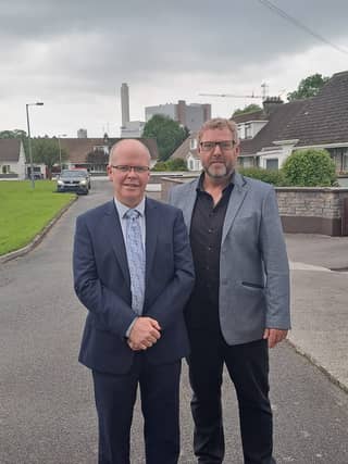 Aubrey Claffey (right) with Aontu leader Peadar Toibin