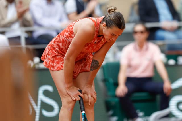 Sabalenka, the second seed, was clearly unwell and looked on the brink of retiring early in the first set.