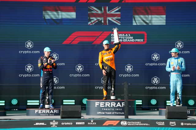 “When are you going to win a race, Lando?” goaded a fan in Melbourne. Norris replied with the middle finger and the unsavoury exchange was splattered all over social media. He then became the subject of a meme: ‘Lando No-wins’.