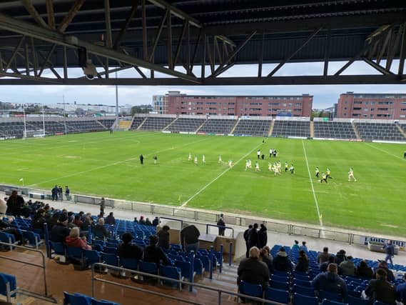 The Offaly team arriving out onto O'Moore Park