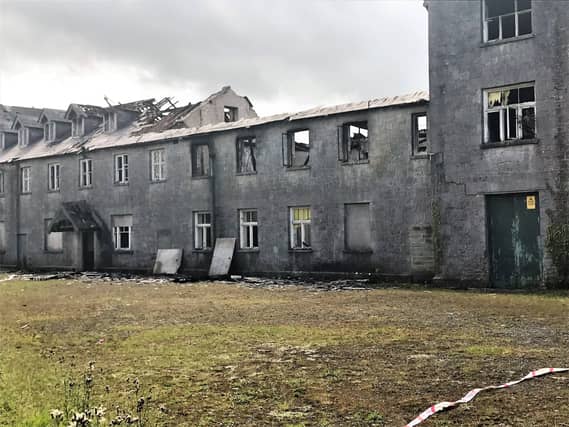 The fire damage to Birr Workhouse. Pic: Birr Historical Society - Facebook