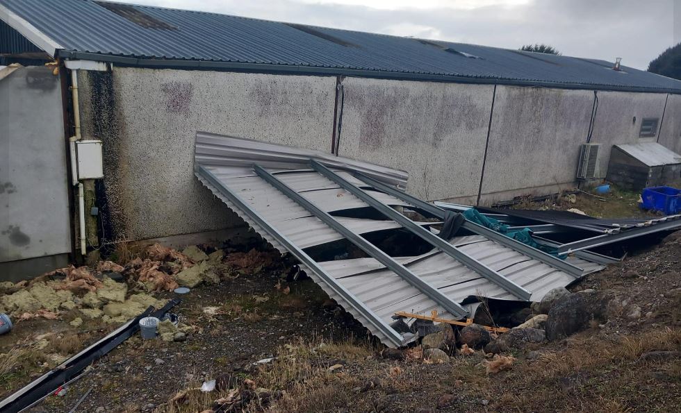 The section of roof which blew off the Clara Town FC clubhouse