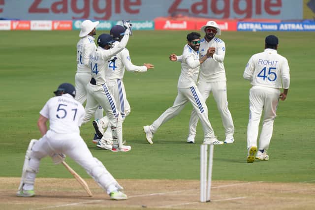 England continued chipping away until Bumrah returned to the fray early in the afternoon. He should have had Duckett lbw for 39 but saw his appeal shrugged away by the on-field umpire and his captain, who declined to call for DRS.