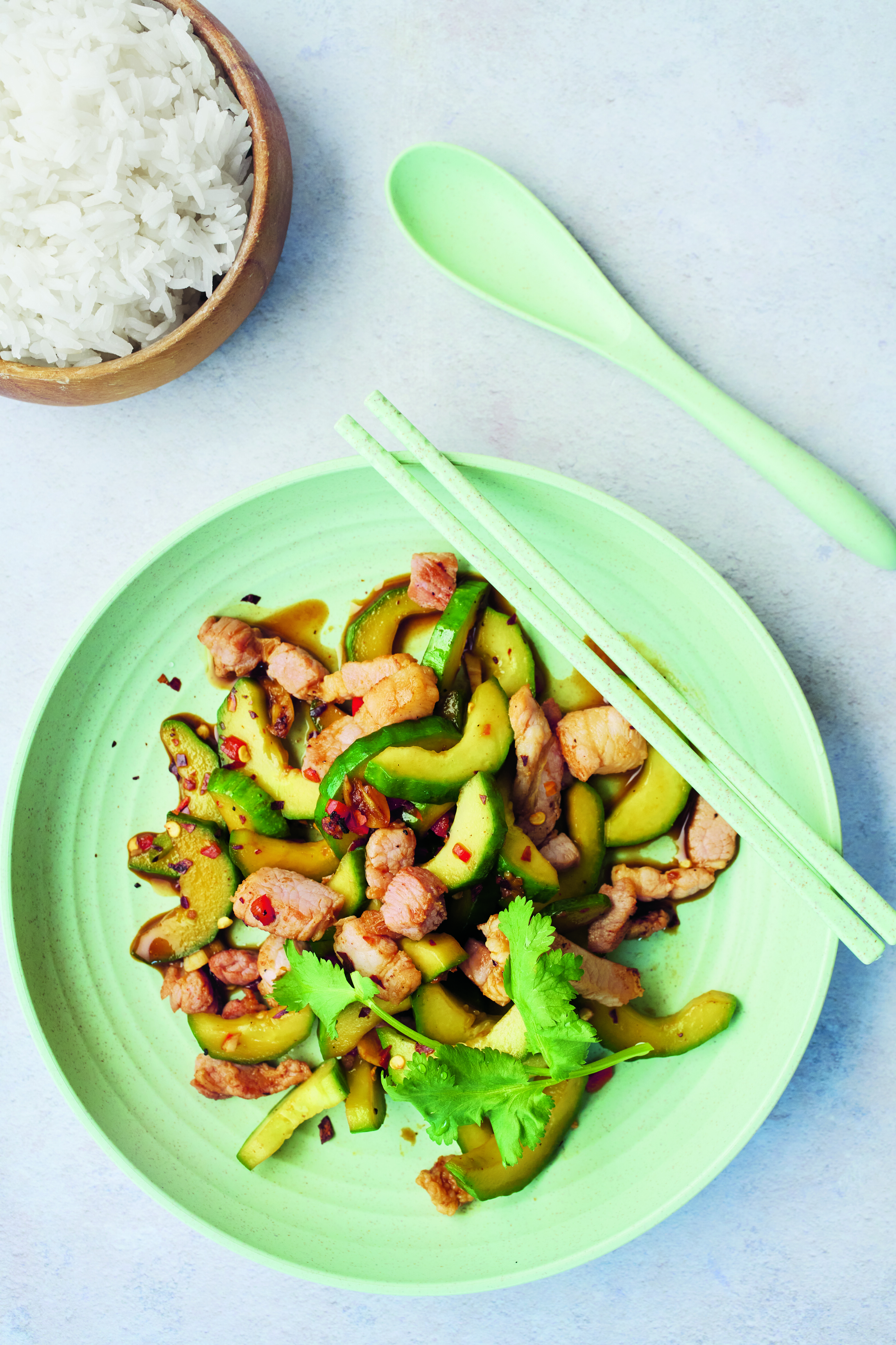 Cooked jasmine rice, to serve