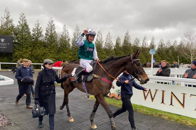 His comeback triumph was met with rapturous applause by those in attendance at Lingfield and L’Homme Presse’s journey back to racecourse action was credited as the cause for the emotional post-race scenes as Edwards reflected on an unforgettable afternoon at the Surrey venue.