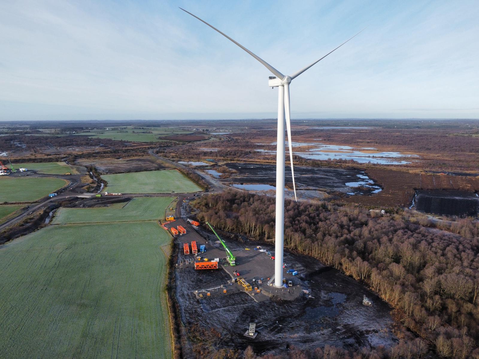 First turbine installed at Offaly's biggest wind farm project