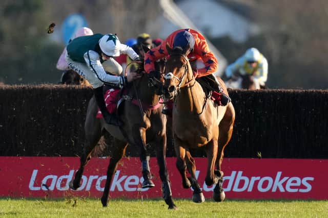 He looked booked for second in the King George VI Chase before unshipping his big-race pilot Charlie Deutsch at the last while giving chase to Bravemansgame, and before that had built up an impressive chasing CV which includes victory at the Cheltenham Festival as a novice and a mammoth effort off top-weight in Newcastle’s Rehearsal Chase.