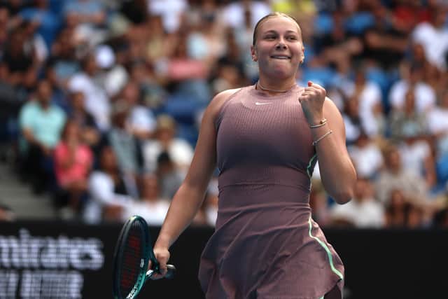 The 22-year-old, who first reached the fourth round here five years ago, did not pick up a racket for four months but has returned rejuvenated and pulled off the upset of the day by defeating 13th seed Liudmila Samsonova 6-3 6-4.