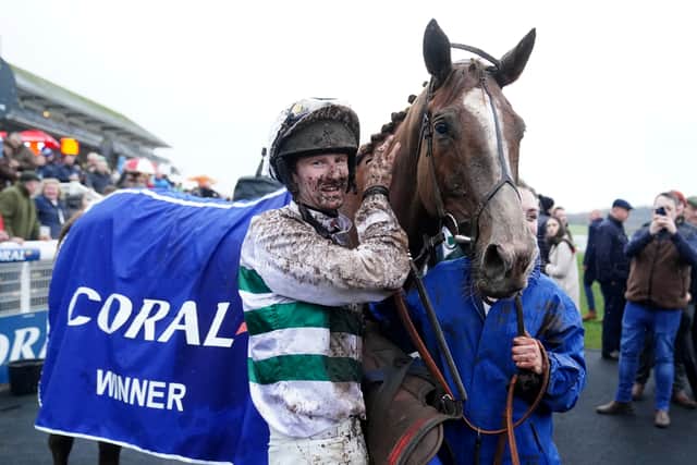 Jonjo O’Neill’s Iron Bridge eventually claimed the silver medal, with Iwilldoit in third, but the afternoon belonged to the mud-loving Nassalam who was introduced at 25-1 by both Paddy Power and Betfair for the Randox Grand National at Aintree.