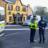 Gardai at the scene of the shooting in Sixmilebridge | PICTURE: Press 22