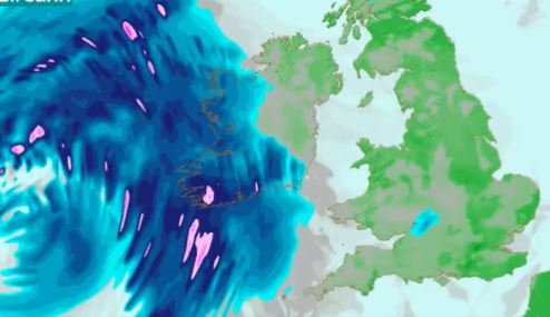 WATCH: Met Eireann forecast shows huge size of Storm Agnes as it bears ...