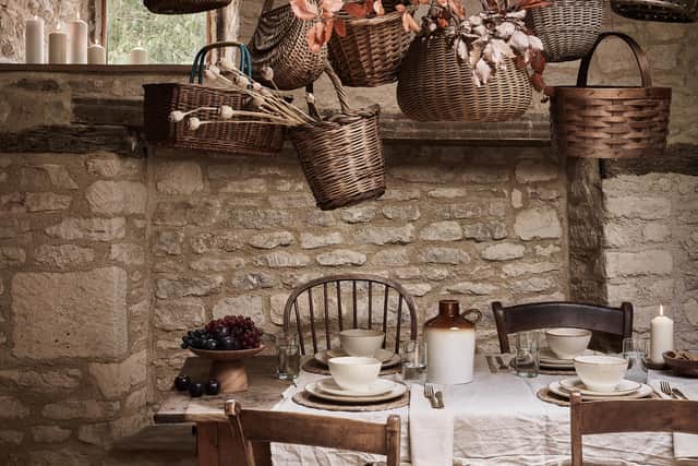5. George Natural Reactive Glaze Dinner Set 12-Piece, £30, George Natural Vintage Ceramic Bottle, £12, Direct.asda
