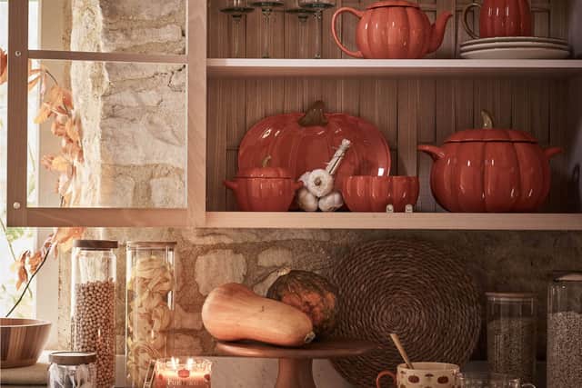 7. George Orange Halloween Pumpkin Teapot, £8, George Orange Halloween Pumpkin Serving Bowl, (23.3 x 20.3 x 28.5cm), £12, rest of items from a selection, Direct.asda