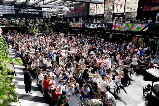 A fan zone at Boxpark Croydon turned into an impromptu dance floor on Wednesday as the Lionesses confirmed their place in the final, knocking out the host nation.