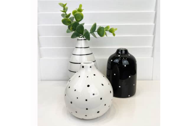 10. Monochrome Bud Vase Trio, £13.99, The Wisteria Tree