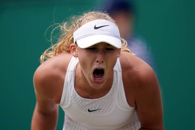 This victory in 95 minutes bettered her debut grand-slam showing of making the third round at Roland Garros last month and made it six wins in a row on grass after she came through qualifying.
