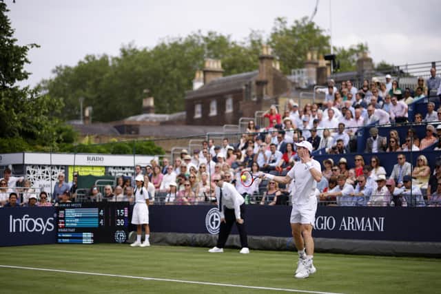 “It’s great obviously to play these sorts of matches a few days out from Wimbledon,” Murray said in his on-court interview after his defeat.