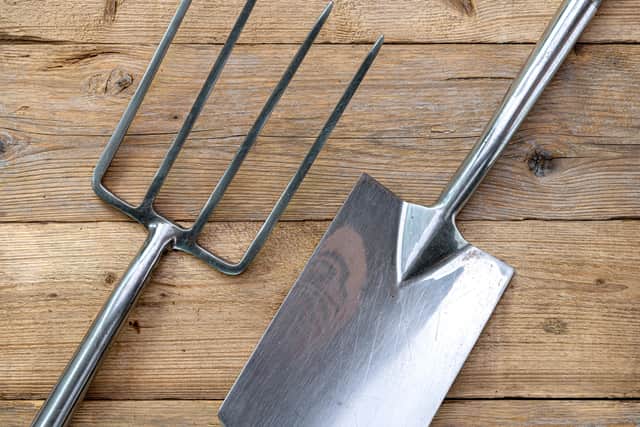 “Don’t go mad with tools. You really only need a good spade, a good fork, a hand trowel, a pair of secateurs and a gardening knife. You can do most gardening jobs with those.”