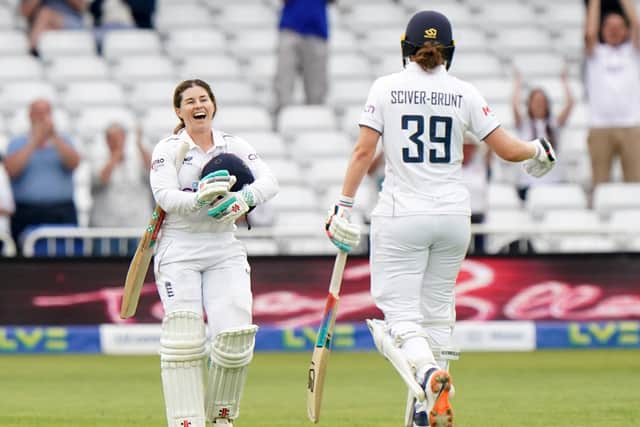Sophie Ecclestone claimed a maiden Test five-for, a fitting reward after 46.2 overs of exertion as she took the onus with Nat Sciver-Brunt unable to fulfil her bowling duties due to a jarred right knee.
