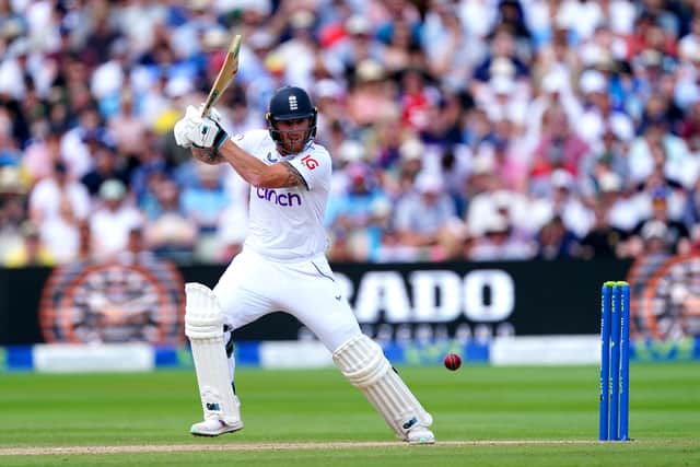 By contrast, Cummins was working up a head of steam at the Pavilion End and he produced a picture perfect inswinging yorker to see off Pope (16), thudding the base of off stump as the batter groped for contact.