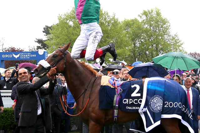 As well as the King and Queen’s Saga in the Wolferton Stakes, who bookmaker Bet Victor expects to be a popular choice of punters thanks to the ‘Frankie factor’, Dettori will resume his partnership with 2000 Guineas hero Chaldean in the feature St James’s Palace Stakes as the layers predict an avalanche of cash for his six opening-day rides.
