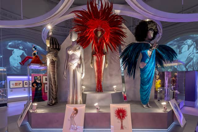 As well as delving into the V&A archive – selecting, for example, Marilyn Monroe’s black dress from Some Like It Hot – Bailey was tasked with gathering garments from the private collections of global megastars such as Adele, Lizzo, Pink and Dame Shirley Bassey.