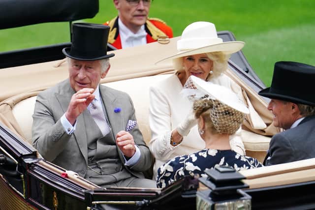 Behind them travelled the Princess Royal with Camilla’s younger sister Annabel Elliot, the Queen’s nephew Sir Ben Elliot, former co-chair of the Conservative Party knighted in Boris Johnson’s resignation honours list, and his wife Lady Elliot, daughter of musician Steve Winwood.