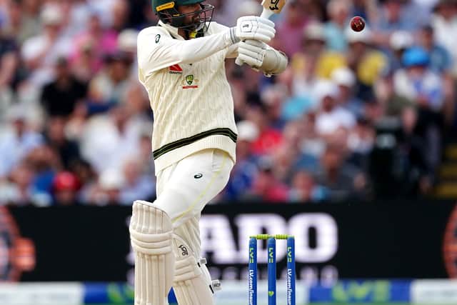 The pendulum swung again as Broad returned and Lyon clubbed hooked a short ball high towards square-leg. Stokes threw himself into the air and seemed for a split-second to have taken a sensational one-handed catch – but it slipped through his fingers and the captain sat disconsolate on his haunches before reluctantly returning to his feet.