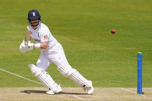 With Mark Adair struggling with his line and length, Duckett raced onto 99 with a cover drive and flick off his pads down to the fine leg boundary in a 35th over that brought up the hundred partnership with Pope.
