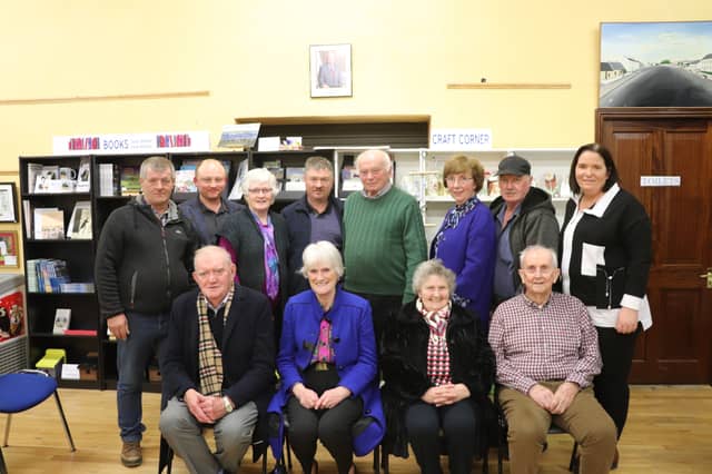 Front row: The interviewees Michael & Nancy Liffey, Sheila Dillon & Paddy Dermody. Back row: members of Lorrha Development Association.