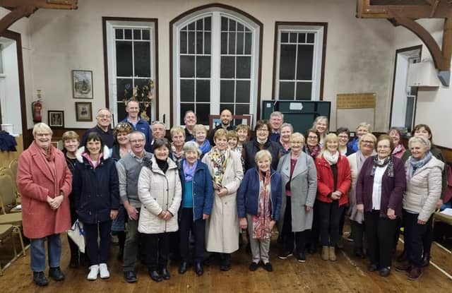 Pictured are Roscrea Community Choir after a workshop with Greg Ward from Birr focused on techniques for breathing, listening and harmonising in union