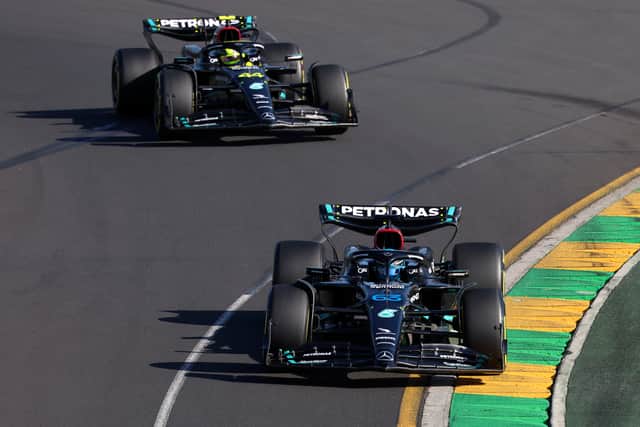 After springing a surprise in qualifying to occupy the second and third spots on the grid, Mercedes made the perfect start in the Melbourne sun after both George Russell and Hamilton gazumped pole-sitter Verstappen on the opening lap.