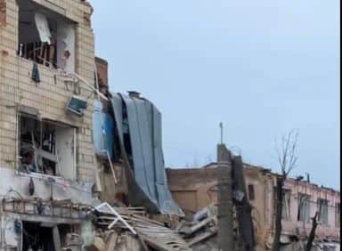 He spoke as his mother Inna scrolled through pictures (see below) on her phone of the devastation back home, contrasting them with one photograph of a landmark building in Okhtyrka, the magnificent 18th century Cathedral of the Intercession.