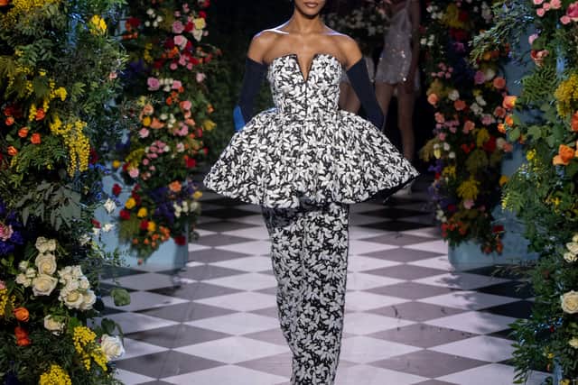 The London-based designer is known for fetish-inspired elements to his designs, but this season saw less latex and more romance.