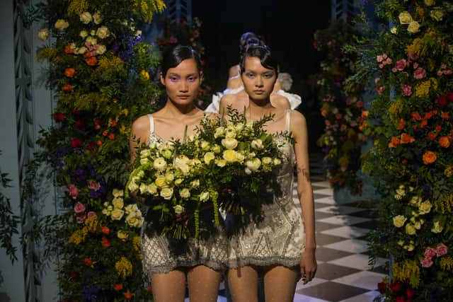 It had a star-studded front row, with British Vogue editor Edward Enninful, Love Island presenter Maya Jama and former castmate on The Real Housewives of Beverly Hills Lisa Rinna in attendance.