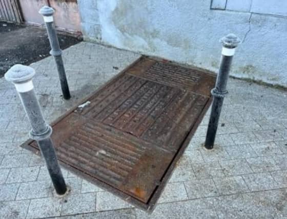 The recently uncovered weigh bridge on Green Street. Perhaps dating back to the early 20th Century, or even earlier, the object was used for weighing veg during markets.