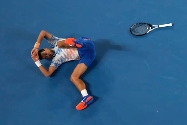 There Djokovic went two sets down but still came back to win. He was in no mood for a repeat here, though, looking supremely sharp from the start, forcing Tsitsipas to save two break points in his opening service game and then breaking to lead 3-1.