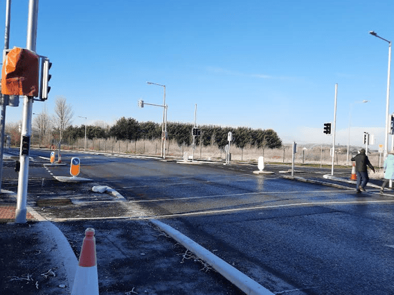 Traffic lights still out of action at new junction at Collins Lane, Tullamore